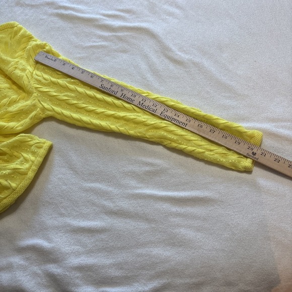 VTG Yellow Knit‎ Button Up Cardigan Sweater Grandmacore Coastal Women SzS (38) - Picture 8 of 9